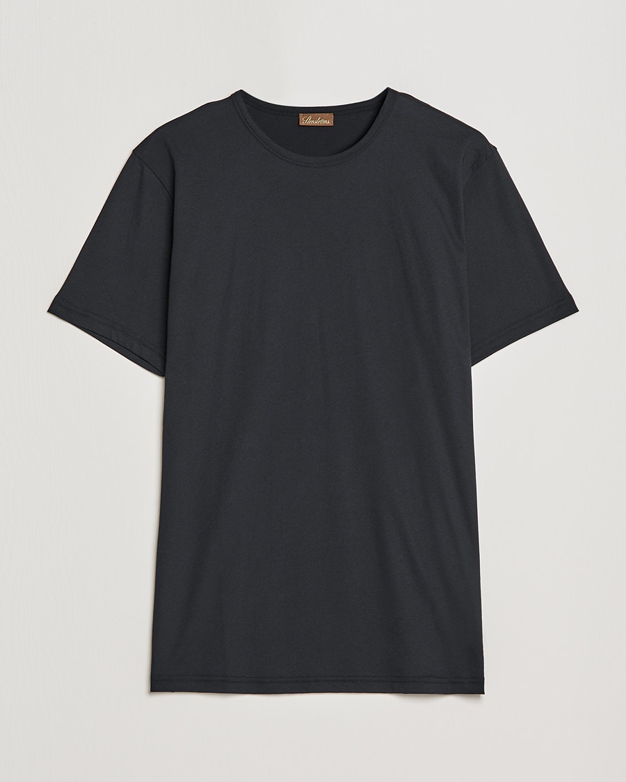 Stenströms Solid Cotton T-Shirt Black – Nero