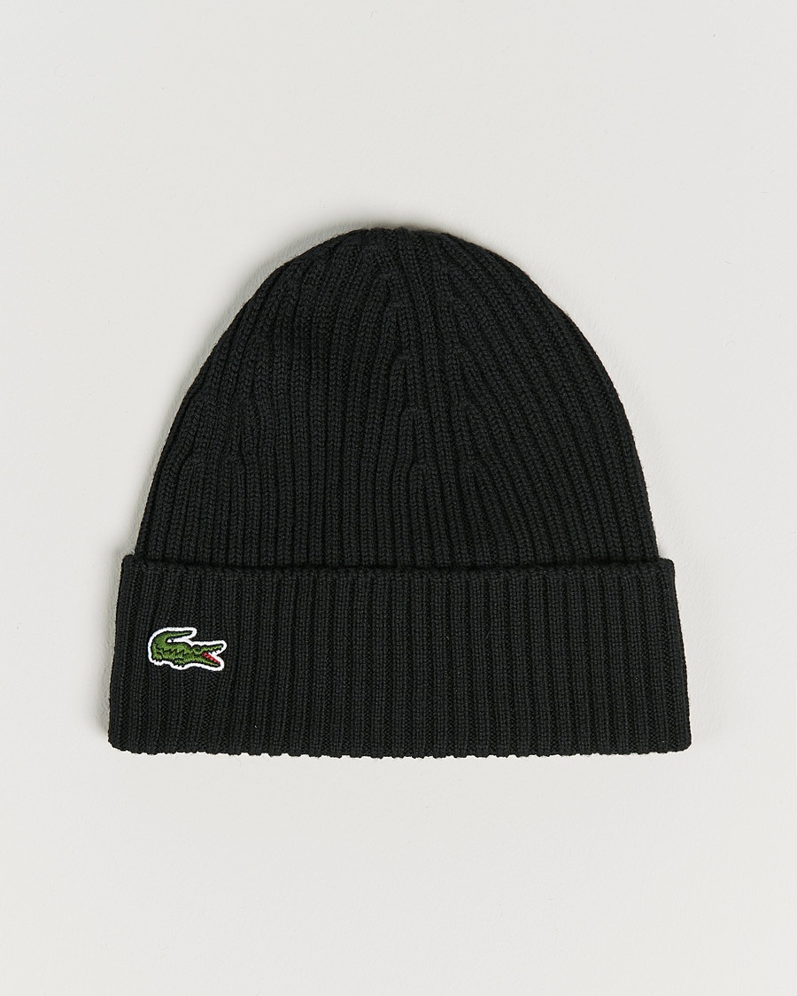 Lacoste Wool Knitted Beanie Black – Nero
