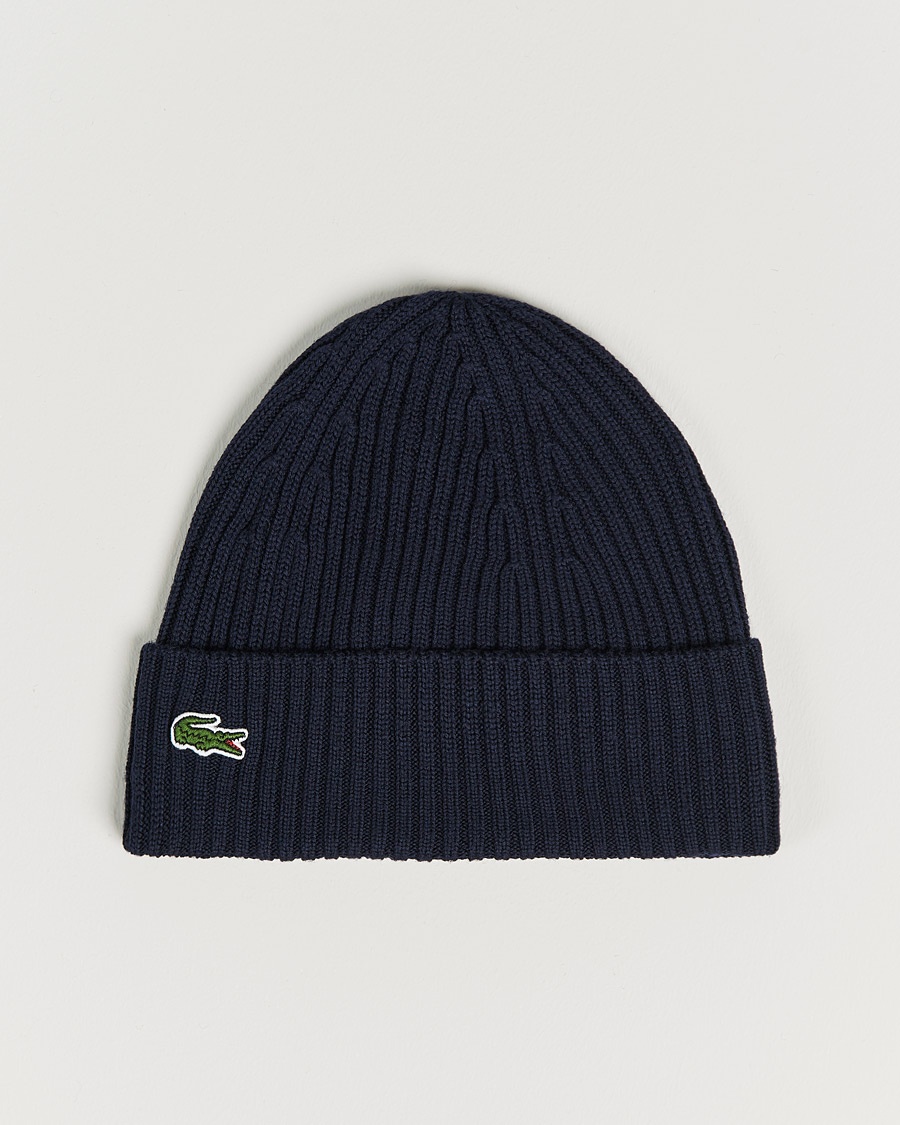Lacoste Wool Knitted Beanie Navy Blue – Blu