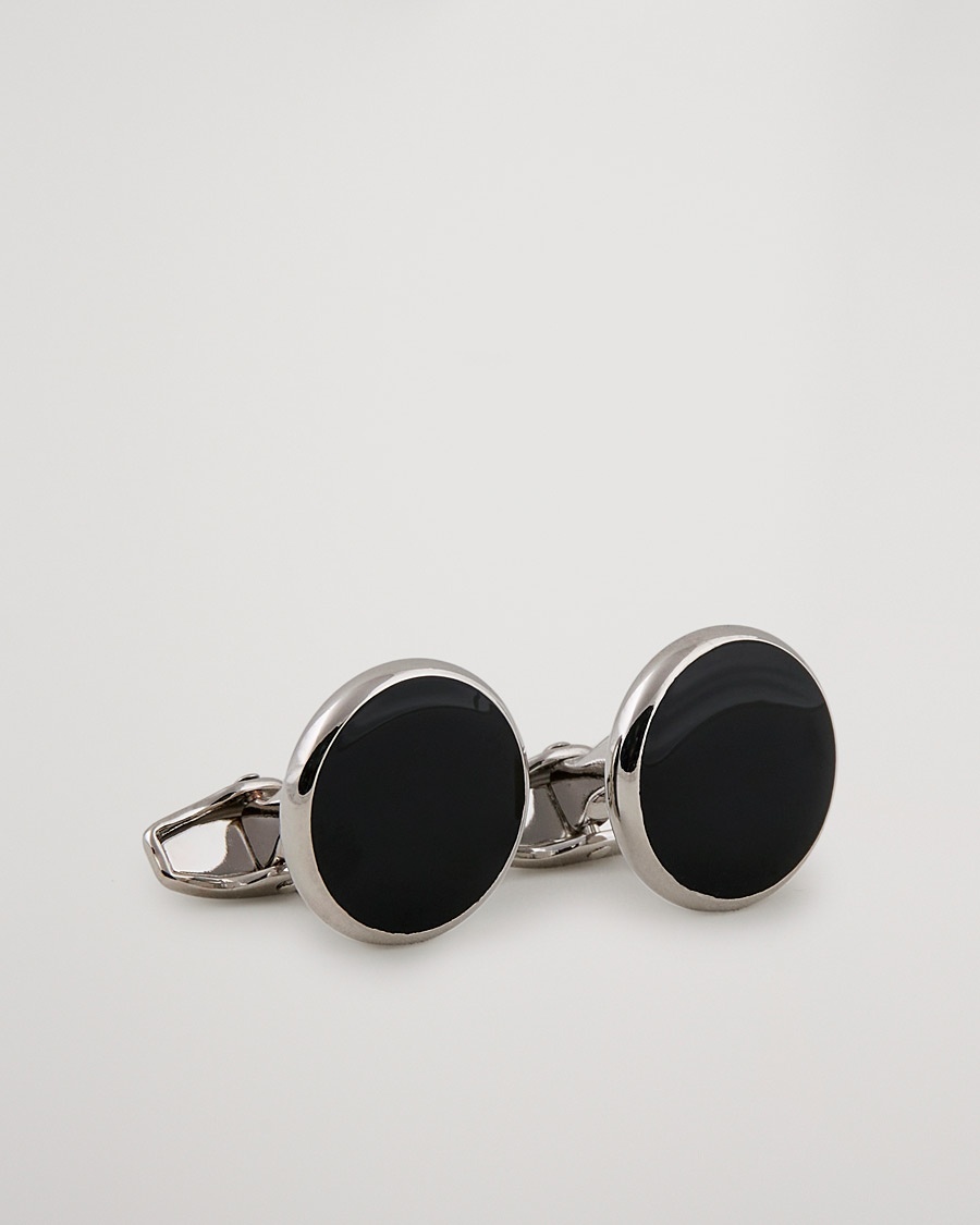 Amanda Christensen Cufflink & Shirt Studs Set Black/Silver – Argento