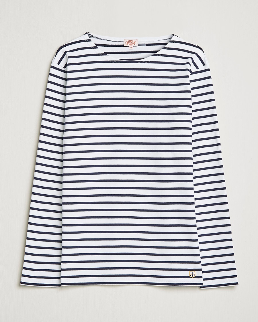 Armor-lux Houat Héritage Stripe Long Sleeve T-Shirt White/Navy – Blu