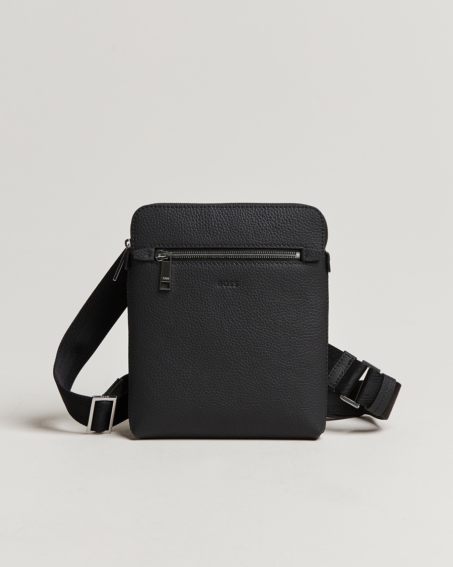 BOSS BLACK Crosstown Leather Bag Black – Nero
