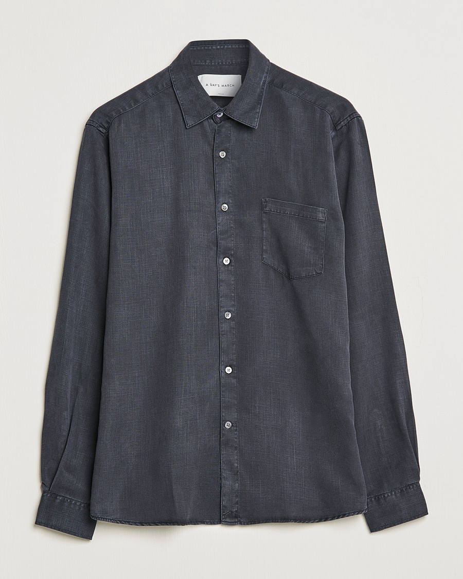 A Day's March Daintree Lyocell Shirt Off Black – Nero