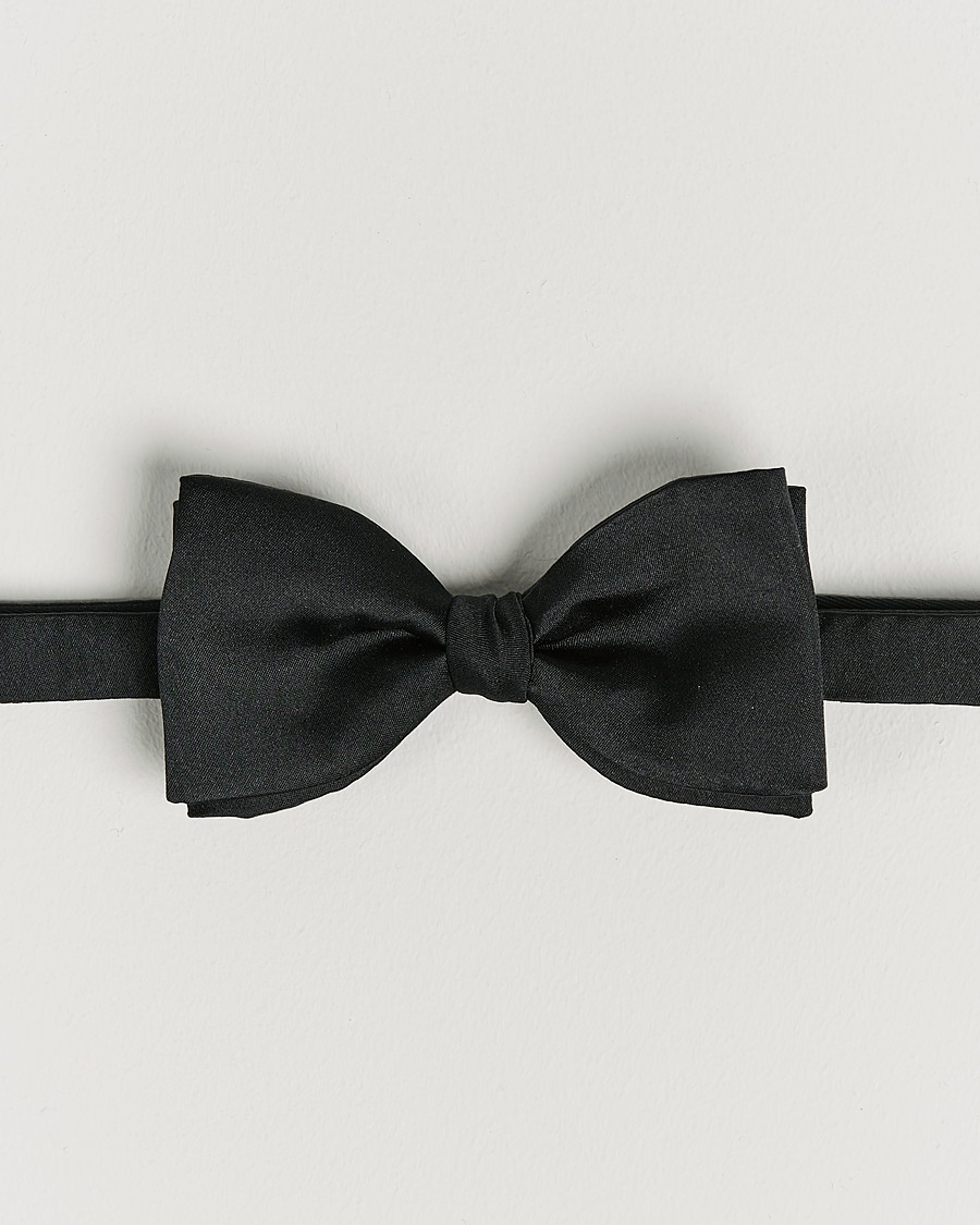 Stenströms Pre-Tied Silk Bow Tie Black – Nero