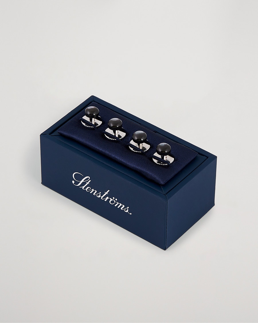 Stenströms Shirt Studs Black – Grigio