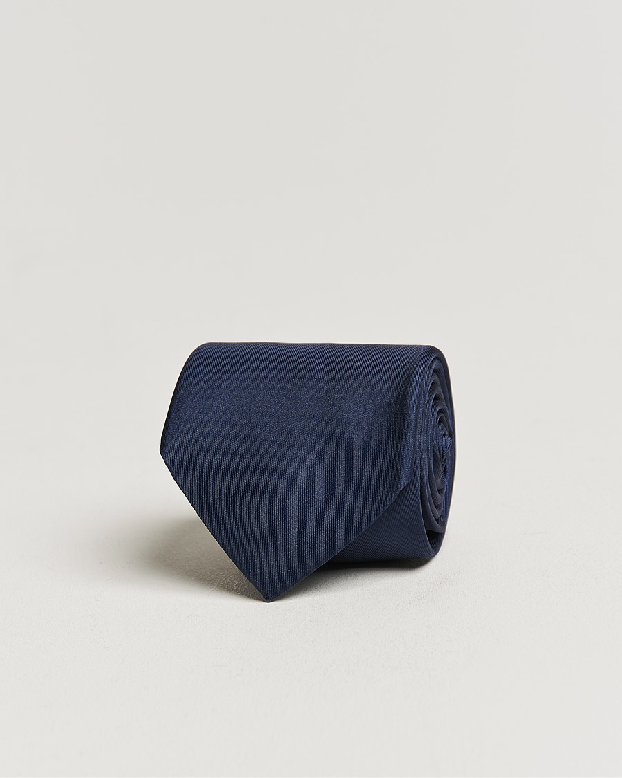 Stenströms Silk Tie Plain Navy – Blu