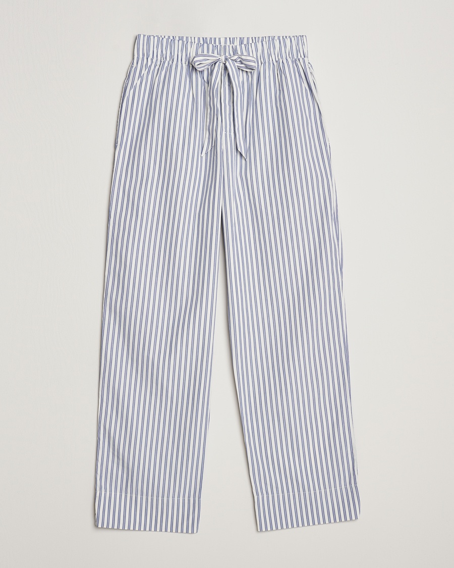 Tekla Poplin Pyjama Pants Skagen Stripes – Blu