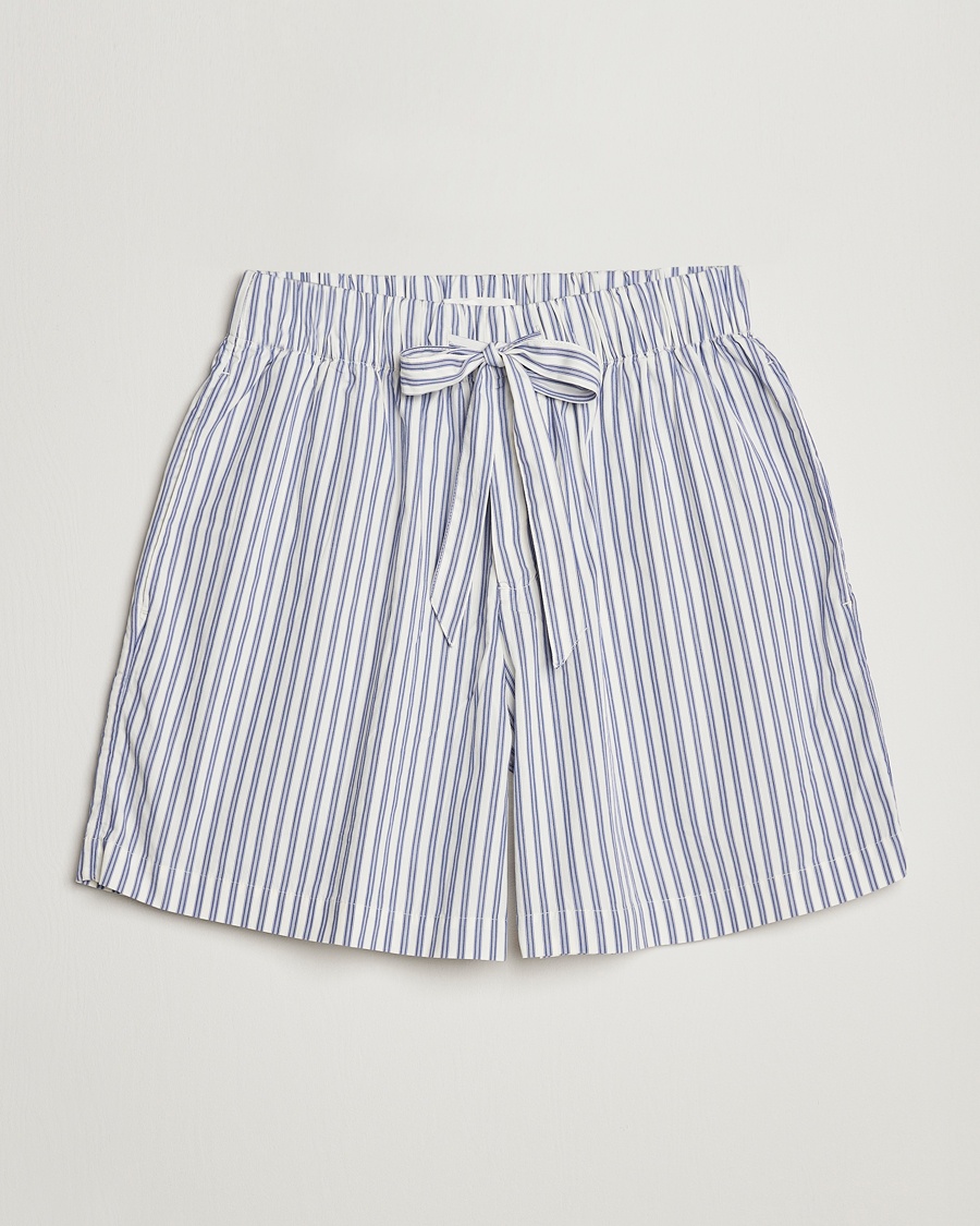 Tekla Poplin Pyjama Shorts Skagen Stripes – Bianco
