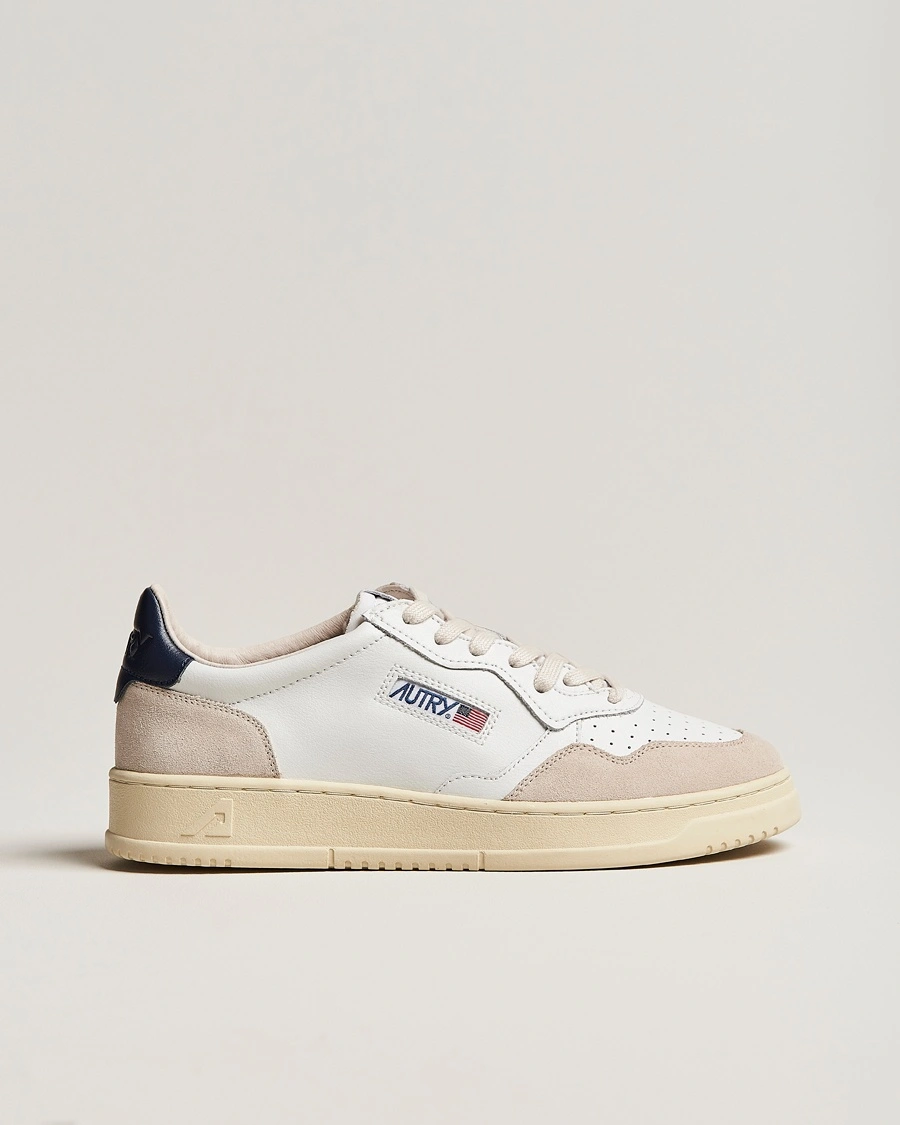 Autry Medalist Low Leather/Suede Sneaker White/Blue – Bianco