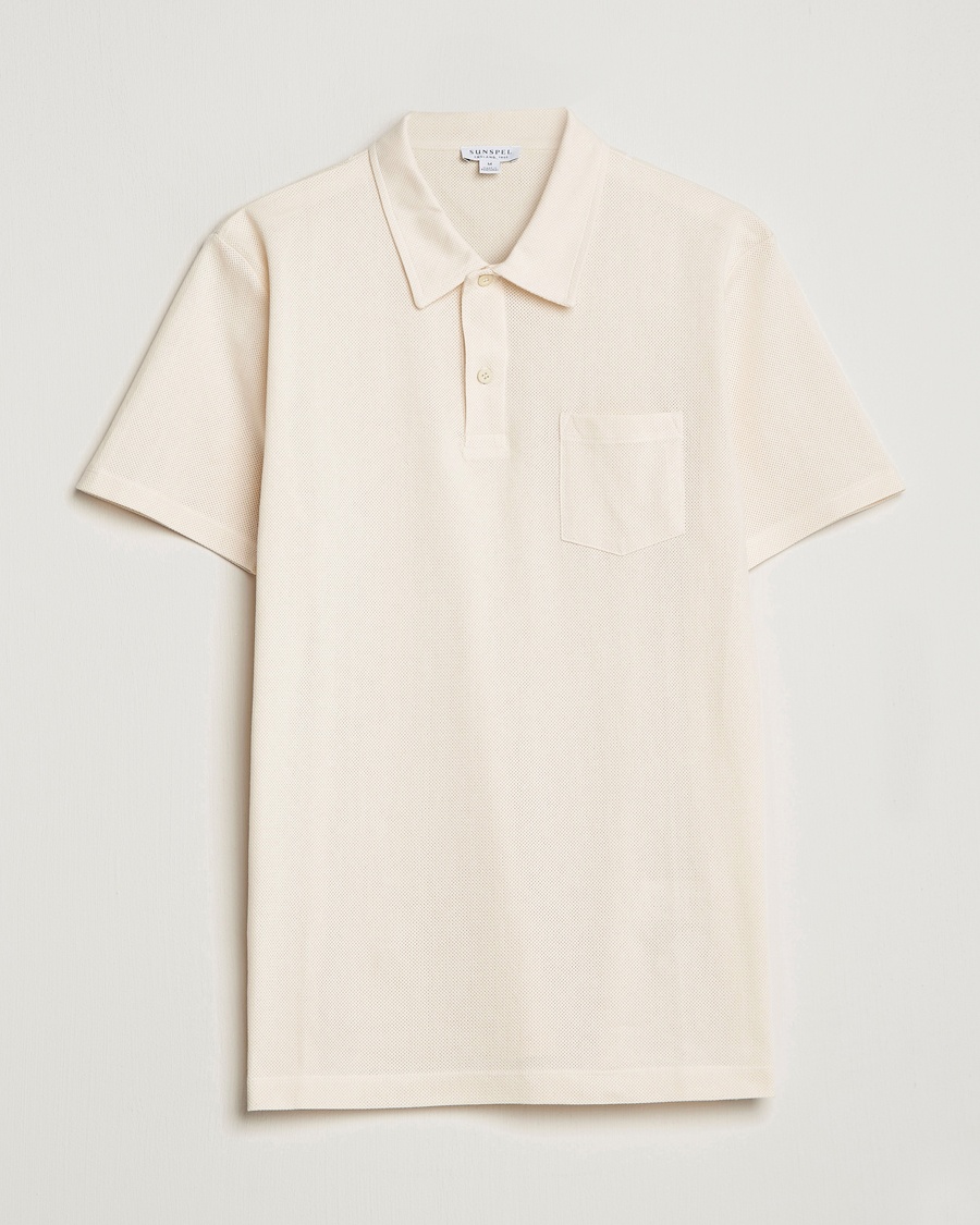 Sunspel Riviera Polo Shirt Undyed – Beige