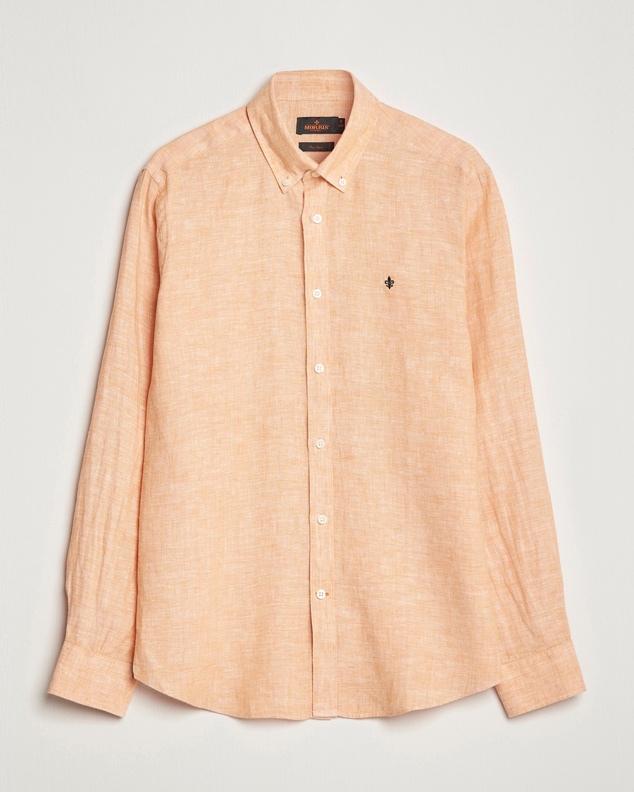 Morris Douglas Linen Button Down Shirt Orange – Arancione