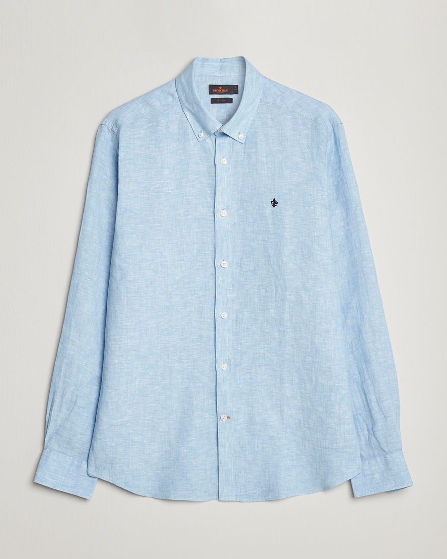 Morris Douglas Linen Button Down Shirt Light Blue – Blu