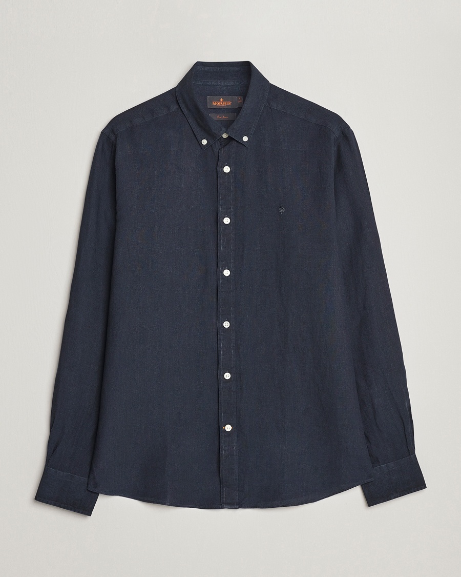Morris Douglas Linen Button Down Shirt Navy – Blu