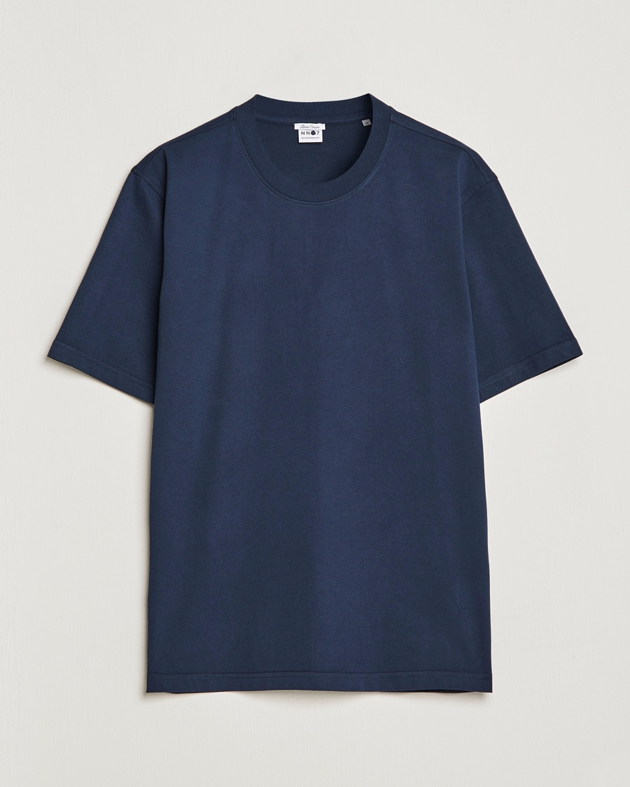 NN07 Adam Pima Crew Neck T-Shirt Navy Blue – Blu