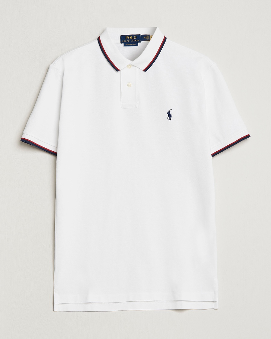 Polo Ralph Lauren Custom Slim Fit Tipped Polo White – Bianco