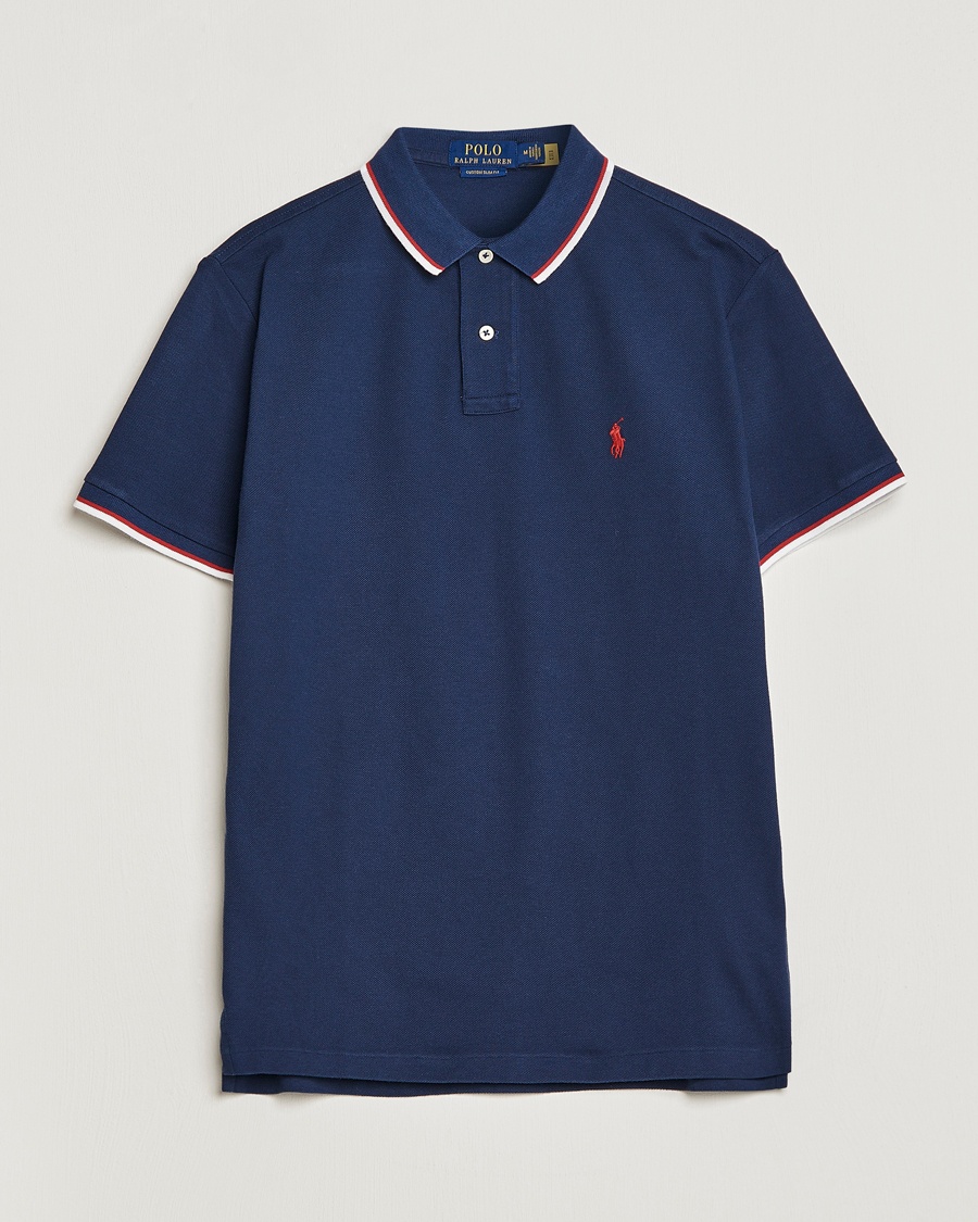 Polo Ralph Lauren Custom Slim Fit Tipped Polo Newport Navy – Blu