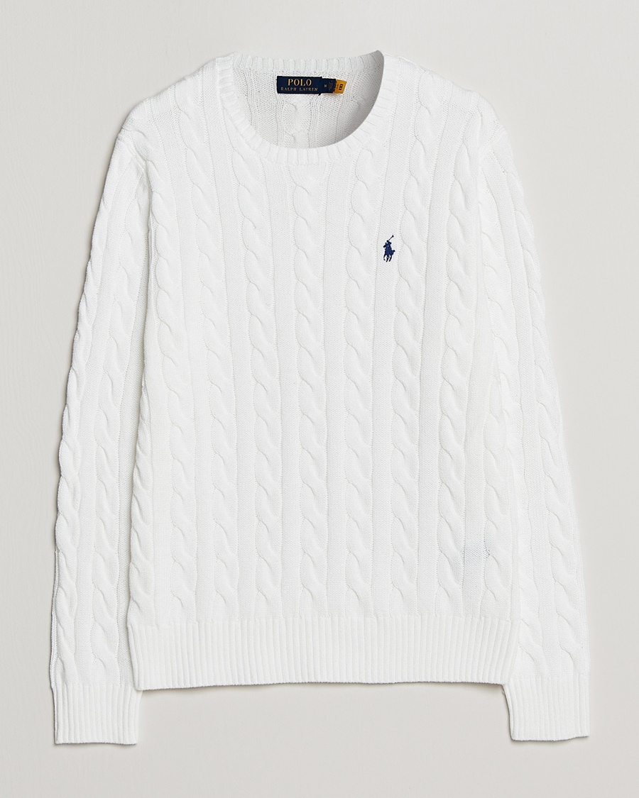 Polo Ralph Lauren Cotton Cable Pullover White – Bianco