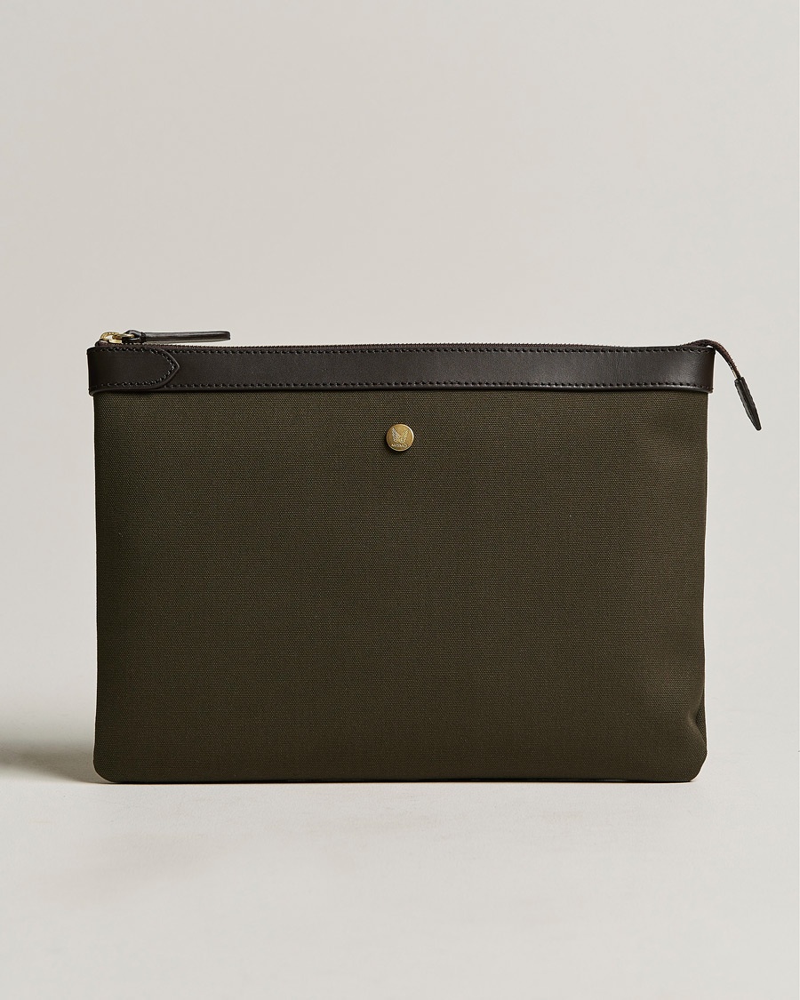 Mismo M/S Nylon Pouch Large Army/Dark Brown – Marrone