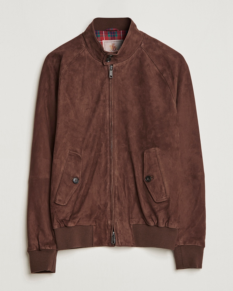 Baracuta G9 Suede Jacket Chocolate – Marrone