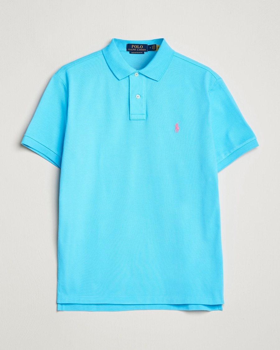 Polo Ralph Lauren Custom Slim Fit Polo Turquoise Nova – Blu