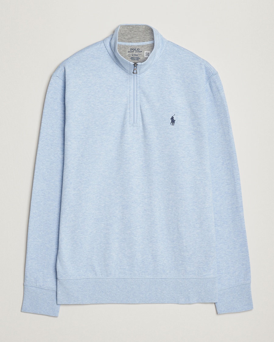 Polo Ralph Lauren Tech Double Knit Half Zip Office Blue Heather – Blu