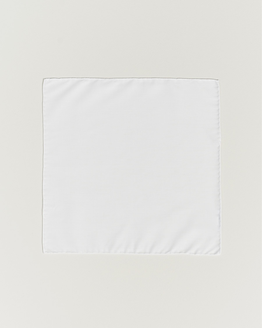 Eton Signature Twill Pocket Square White – Bianco
