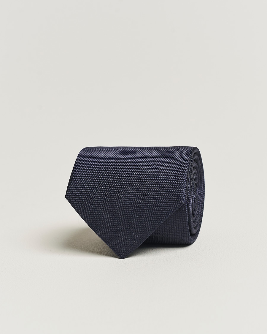 Eton Silk Basket Weave Tie Navy – Blu