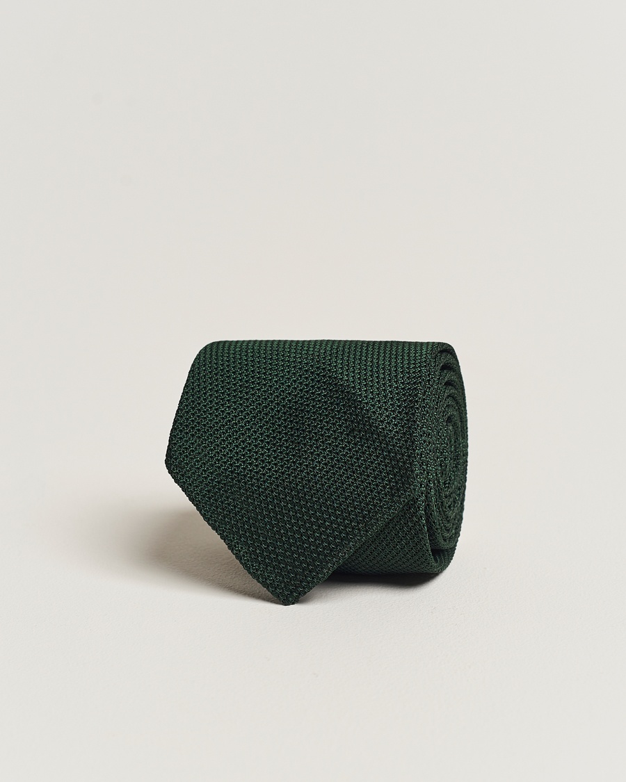 Finamore Napoli Grenadine Silk Tie Forest Green – Verde