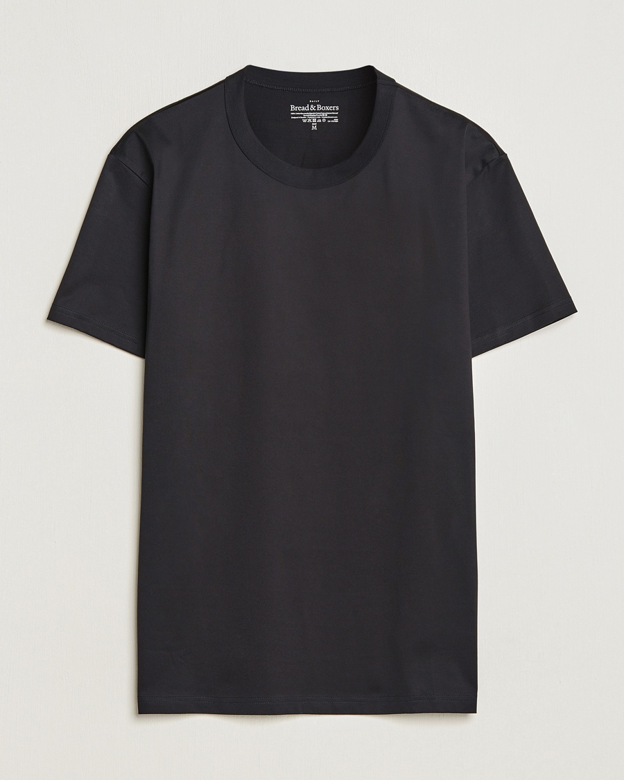 Bread & Boxers Pima Cotton Crew Neck T-Shirt Black – Nero