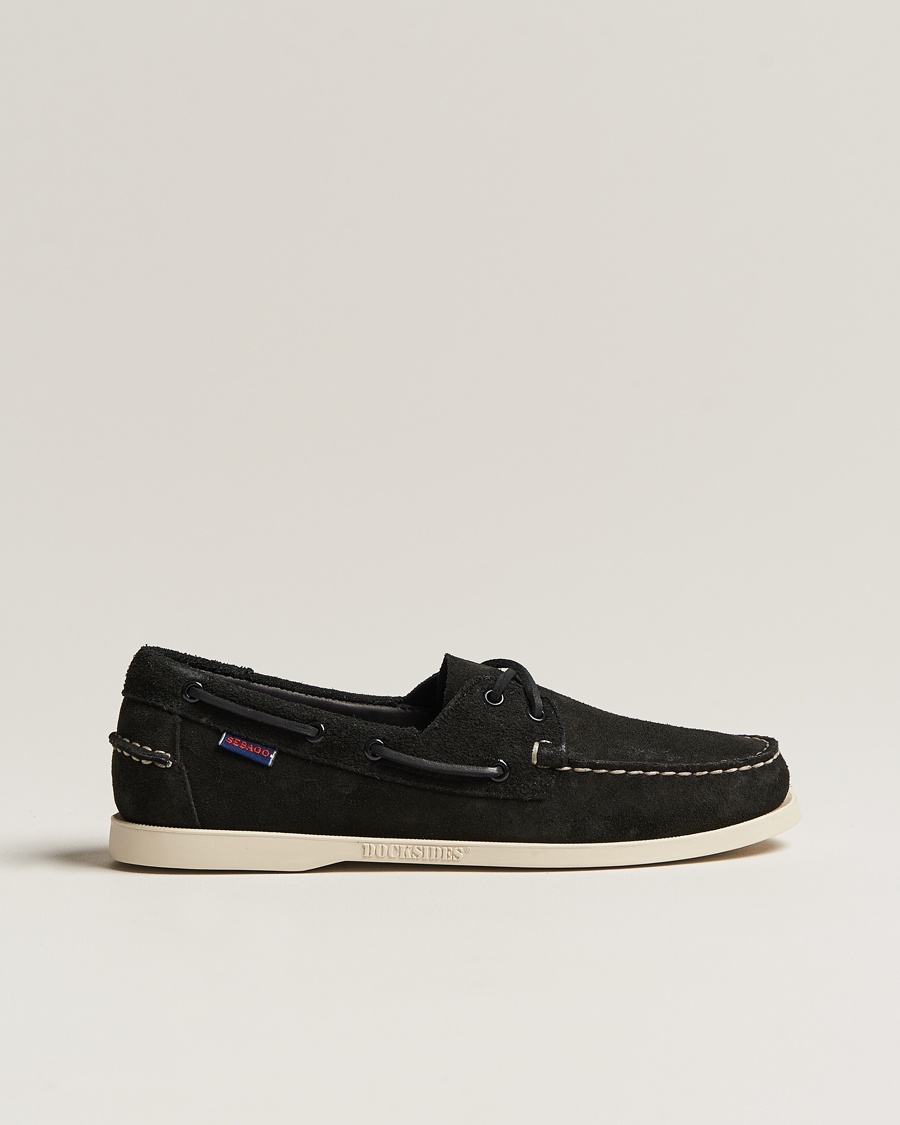Sebago Docksides Suede Boat Shoe Black – Nero