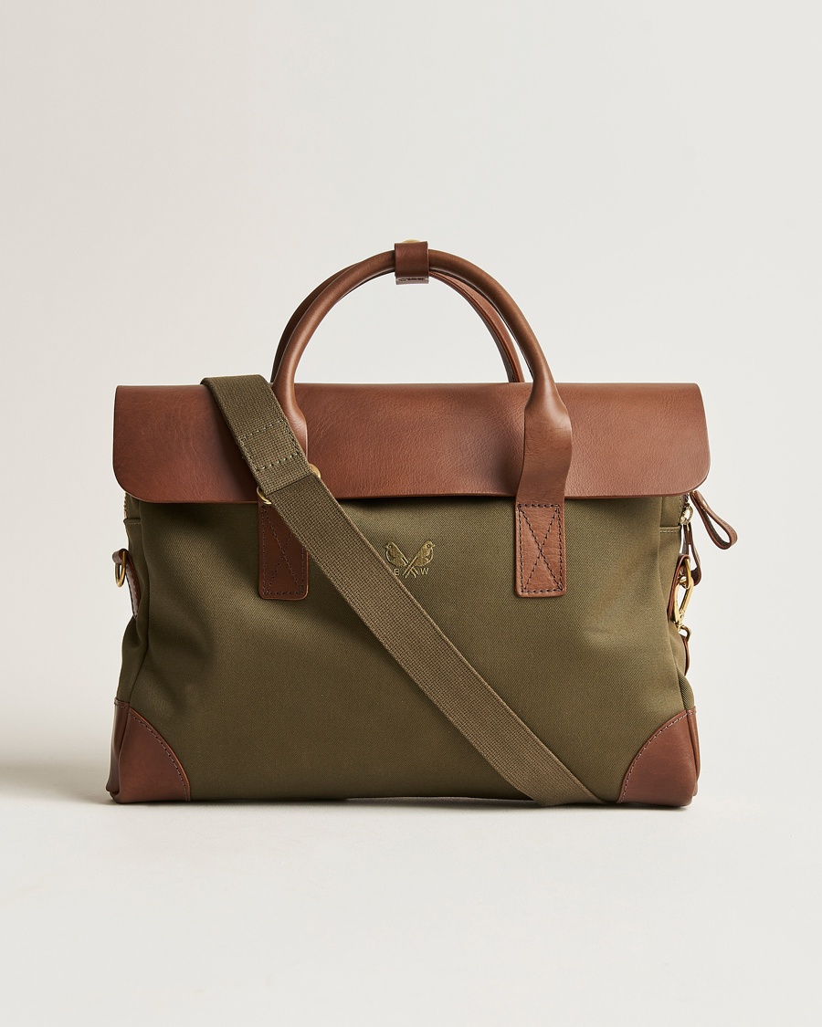 Bennett Winch Canvas Briefcase Olive – Verde