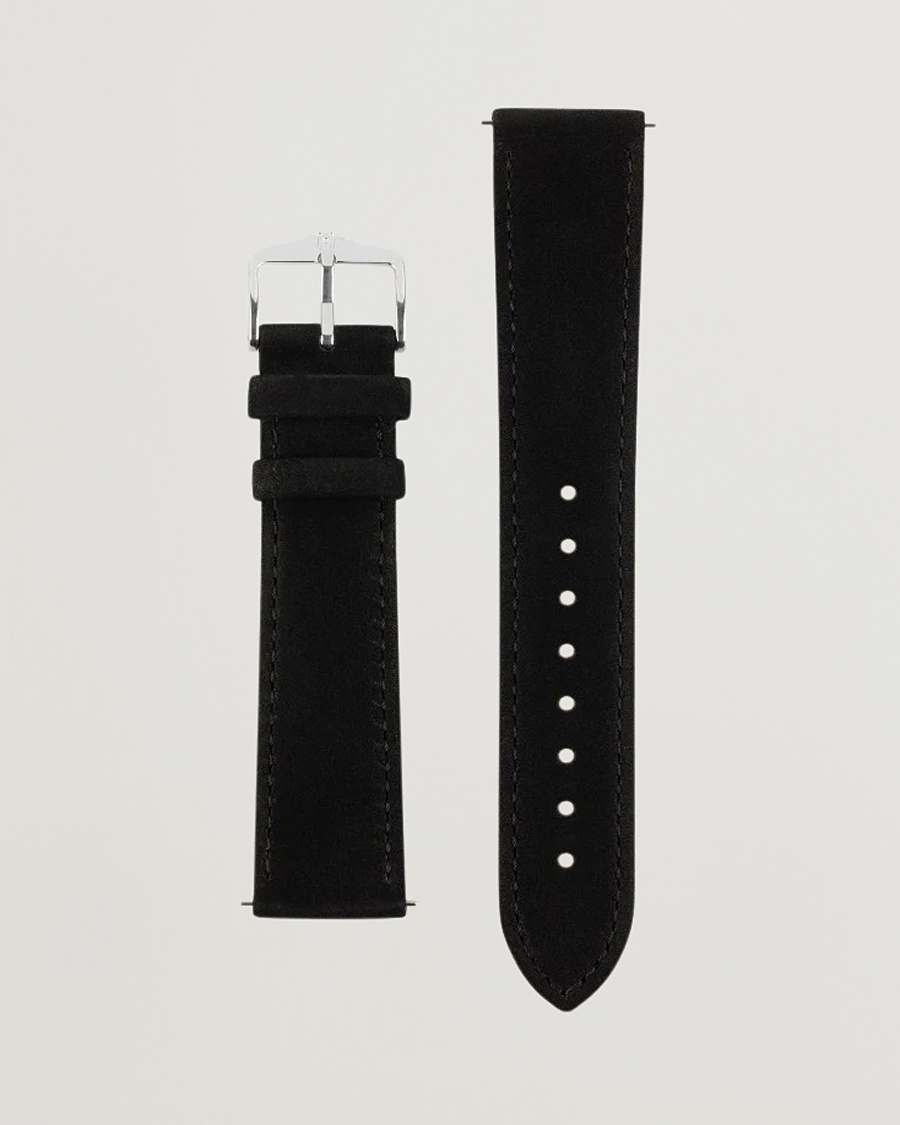 HIRSCH Osiris Calf Leather Nubuck Effect Watch Strap Black – Nero