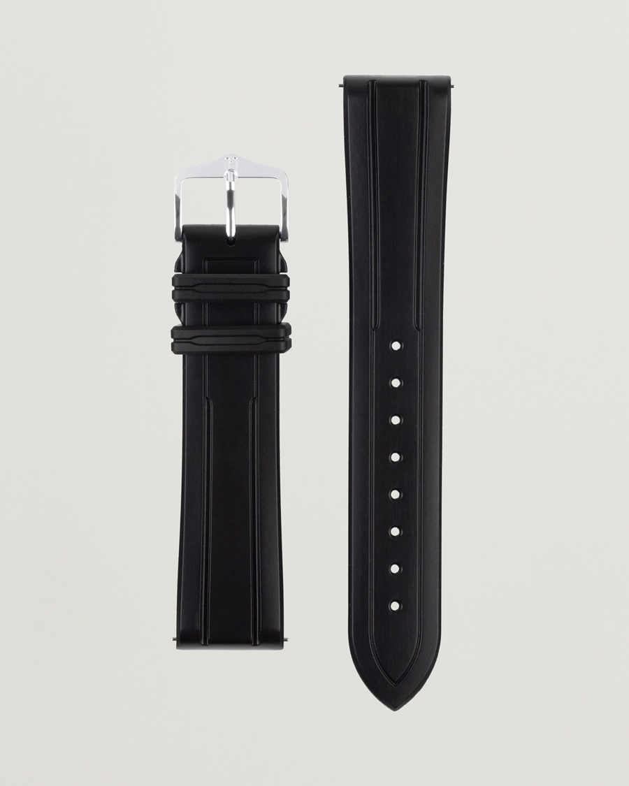HIRSCH Hevea Rubber Watch Strap Black – Nero