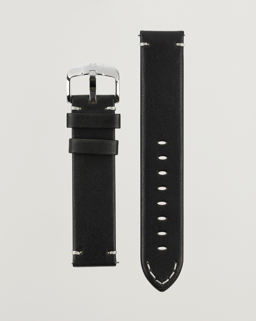 HIRSCH Ranger Retro Leather Watch Strap Black – Nero