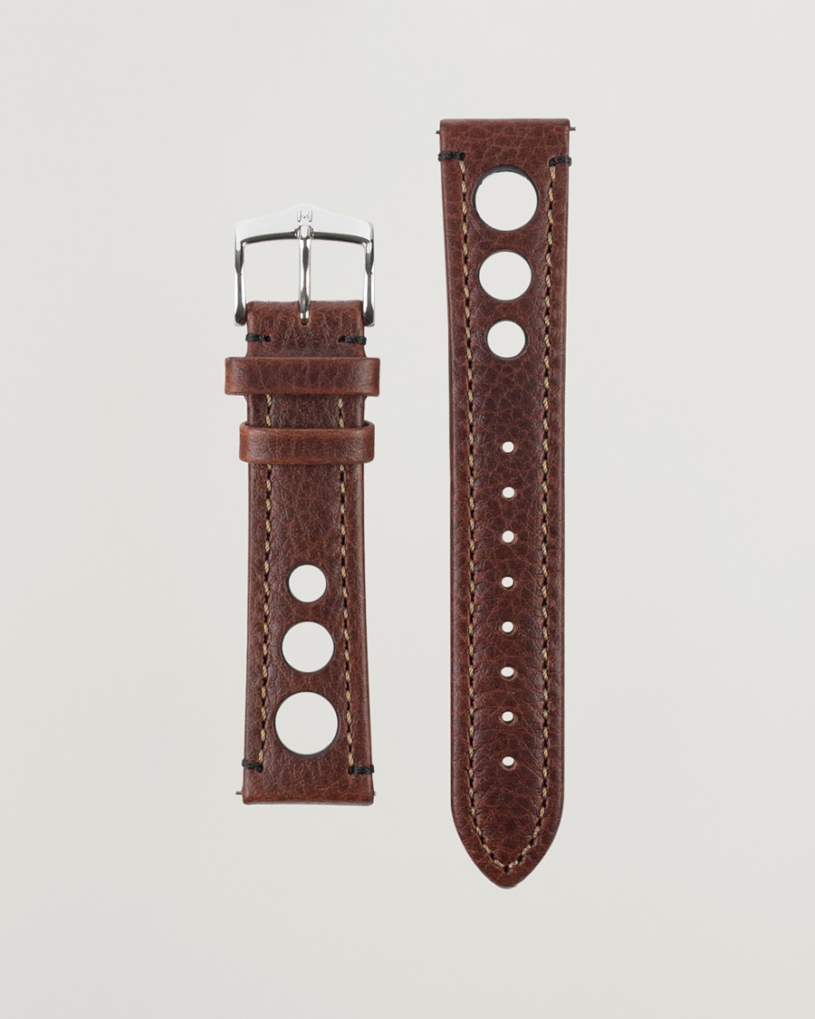 HIRSCH Rally Natural Leather Racing Watch Strap Brown – Marrone