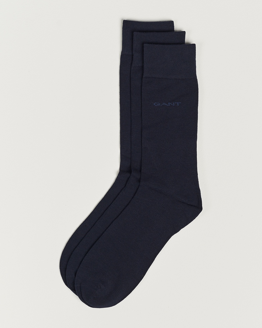 Gant 3-Pack Cotton Socks Marine – Blu