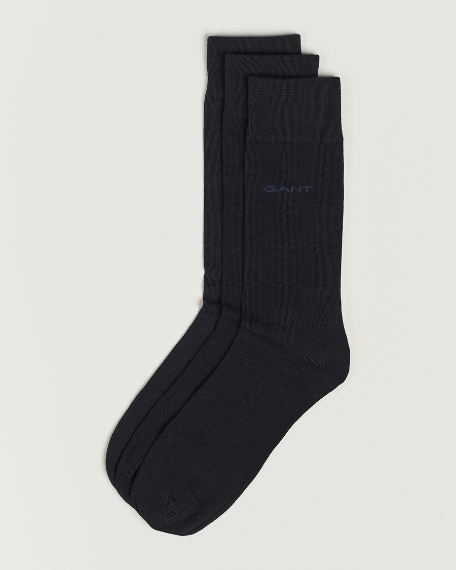 Gant 3-Pack Cotton Socks Black – Nero