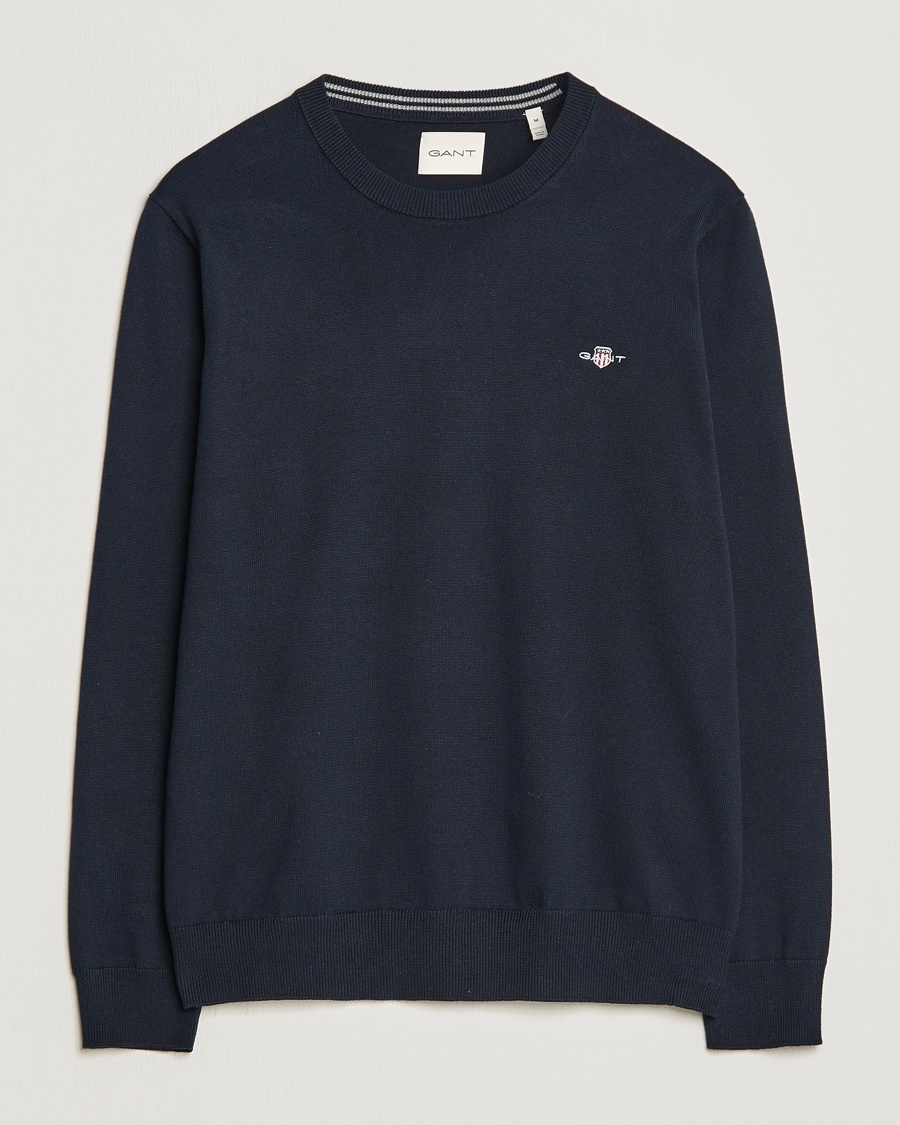 Gant Classic Cotton Crew Neck Evening Blue – Blu