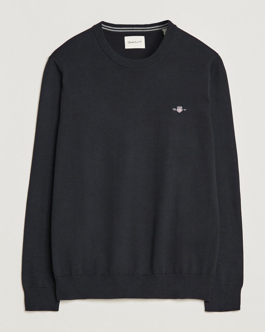 Gant Classic Cotton Crew Neck Black – Nero