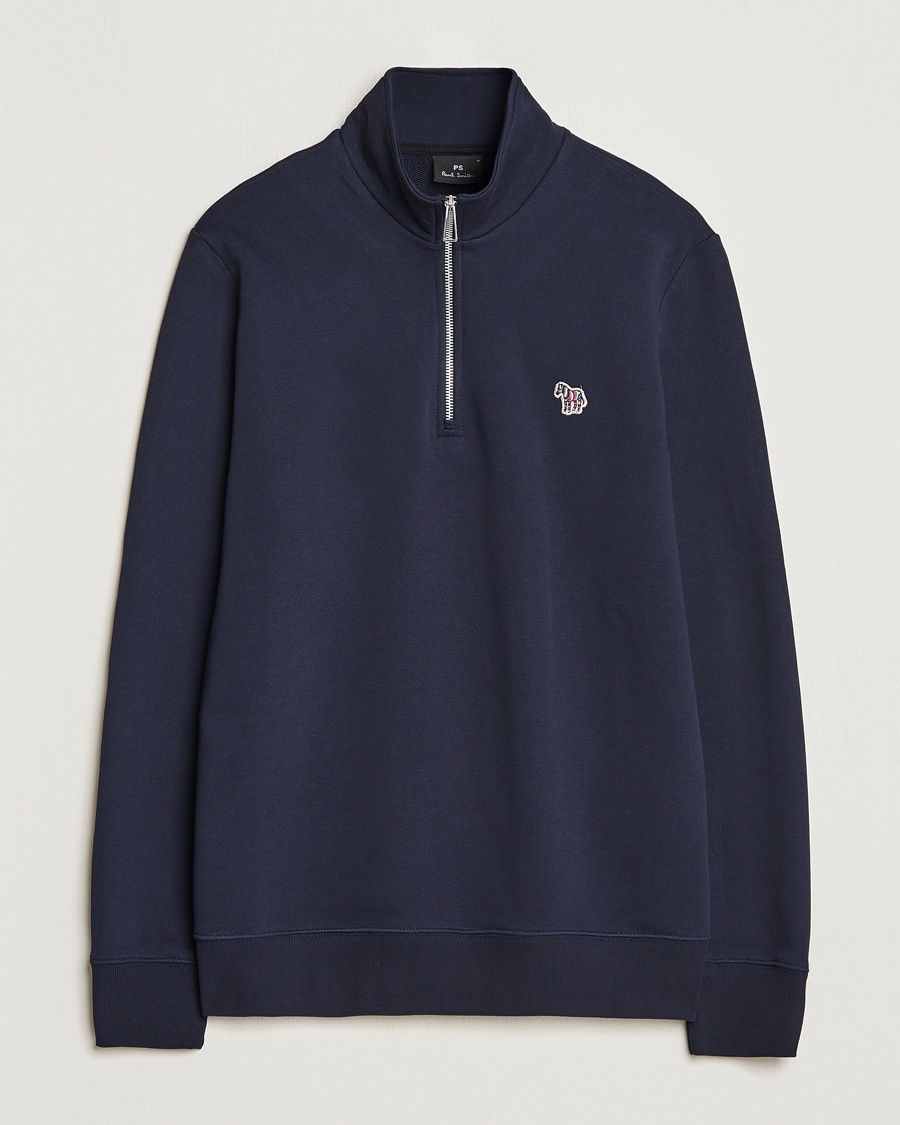 PS Paul Smith Zebra Organic Cotton Sweat Half Zip Navy – Blu