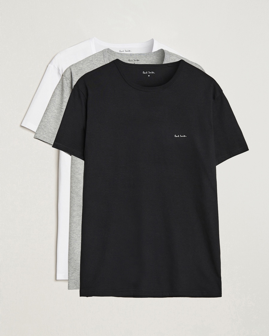 Paul Smith 3-Pack Crew Neck T-Shirt Black/Grey/White – Bianco