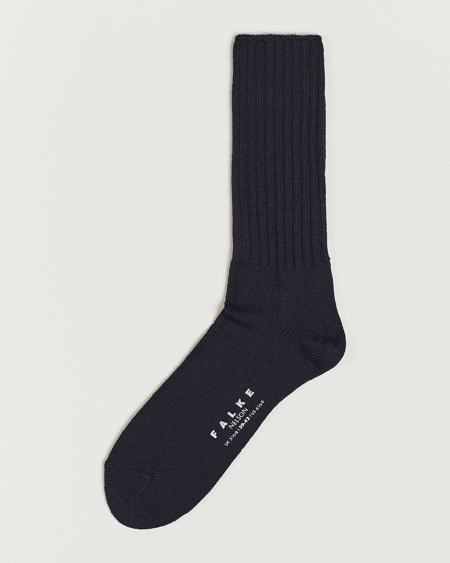 Falke Nelson Wool Boot Sock Dark Navy – Blu
