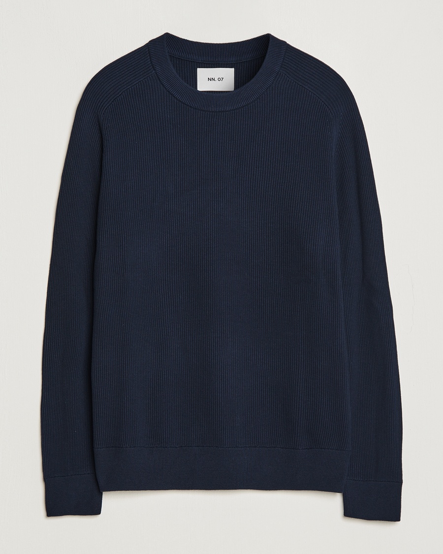 NN07 Kevin Cotton Knitted Sweater Navy Blue – Blu