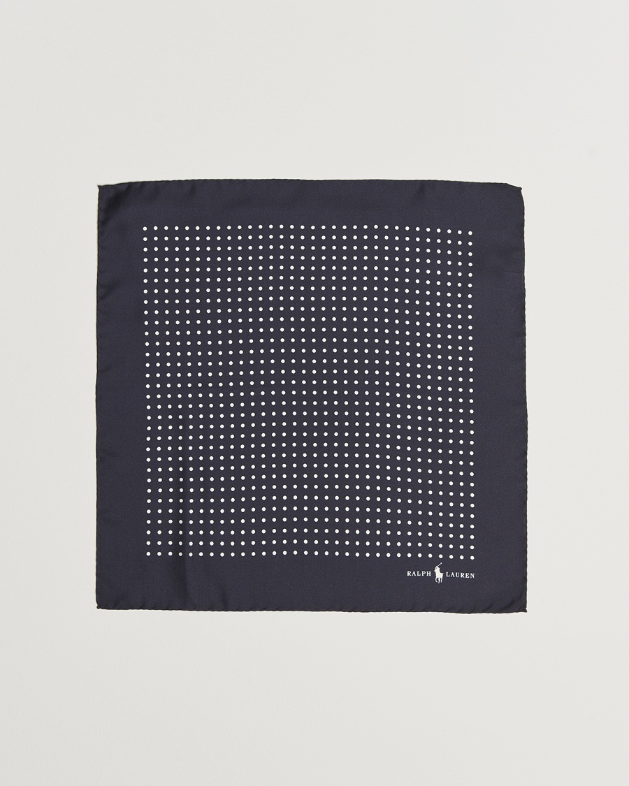 Polo Ralph Lauren Silk Dot Pocket Square Navy/White – Blu