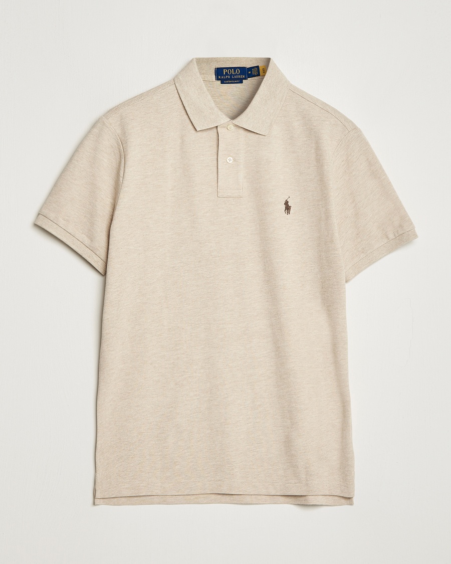 Polo Ralph Lauren Custom Slim Fit Polo Expedition Dune Heather – Beige