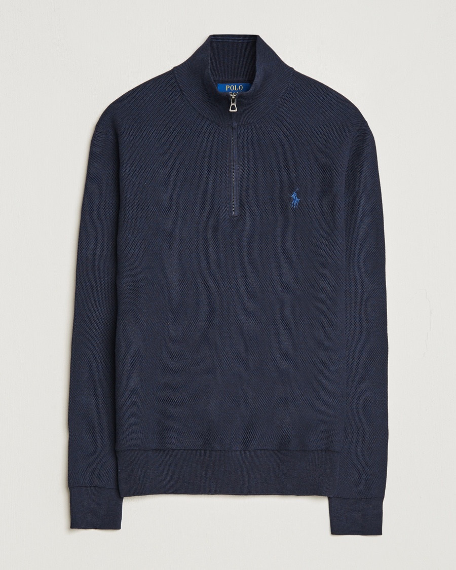 Polo Ralph Lauren Textured Half Zip Navy Heather – Blu