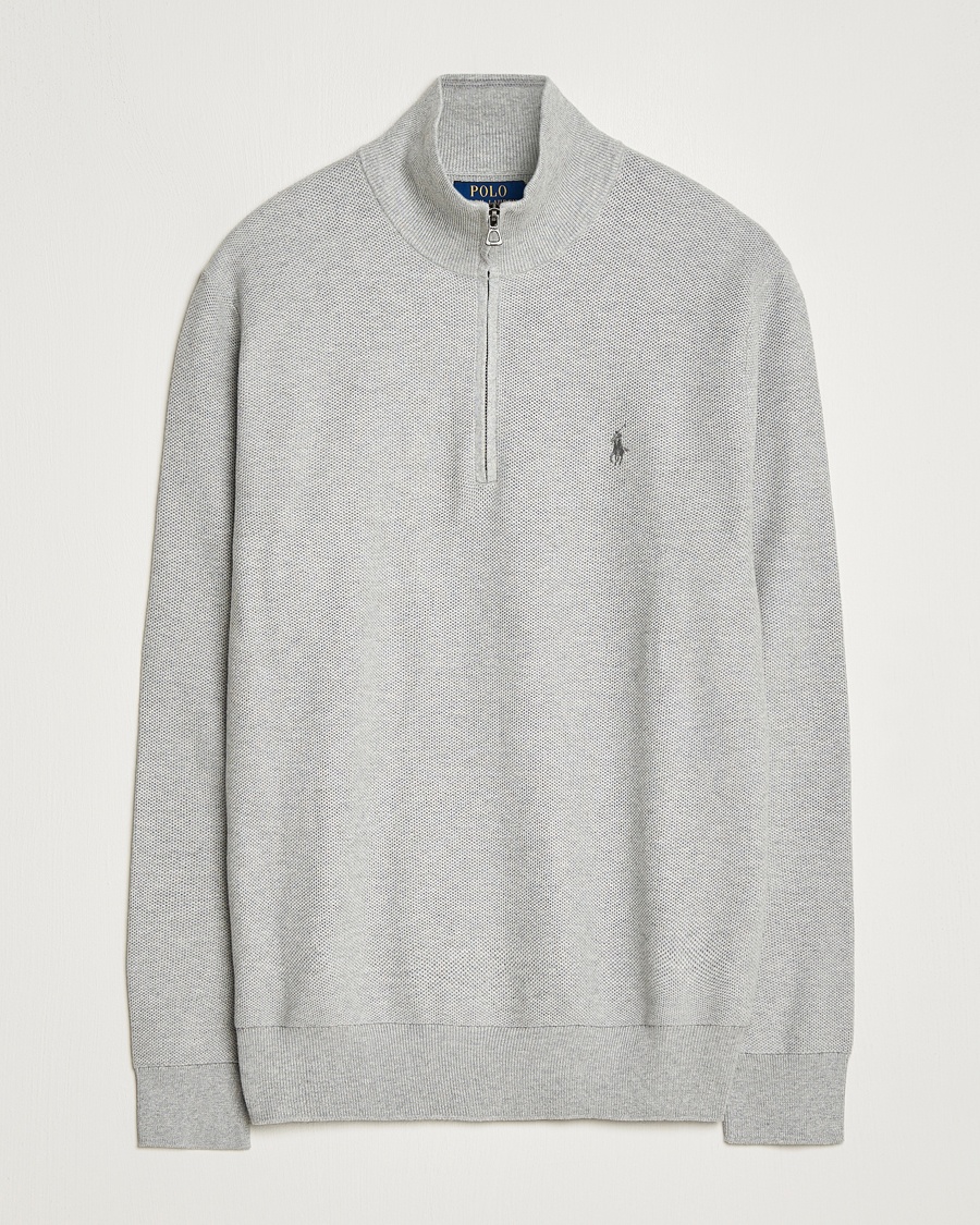 Polo Ralph Lauren Textured Half Zip Andover Heather – Grigio
