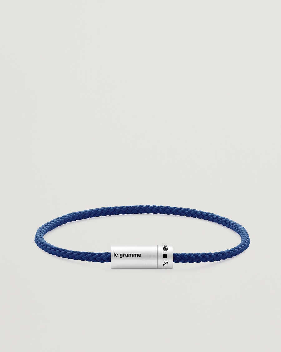 LE GRAMME Nato Cable Bracelet Blue/Sterling Silver 7g – Blu