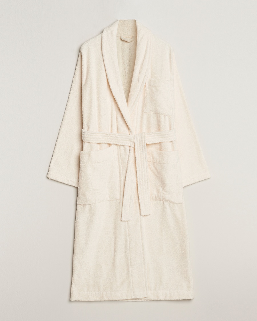 Tekla Organic Terry Bathrobe Ivory – Bianco