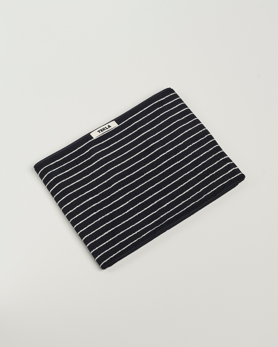 Tekla Organic Terry Bath Towel Black Stripe – Nero